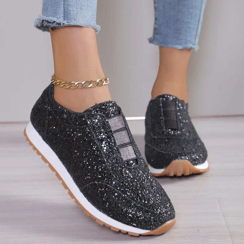 Damen Glitzernde Sneakers im sportlichen Design
