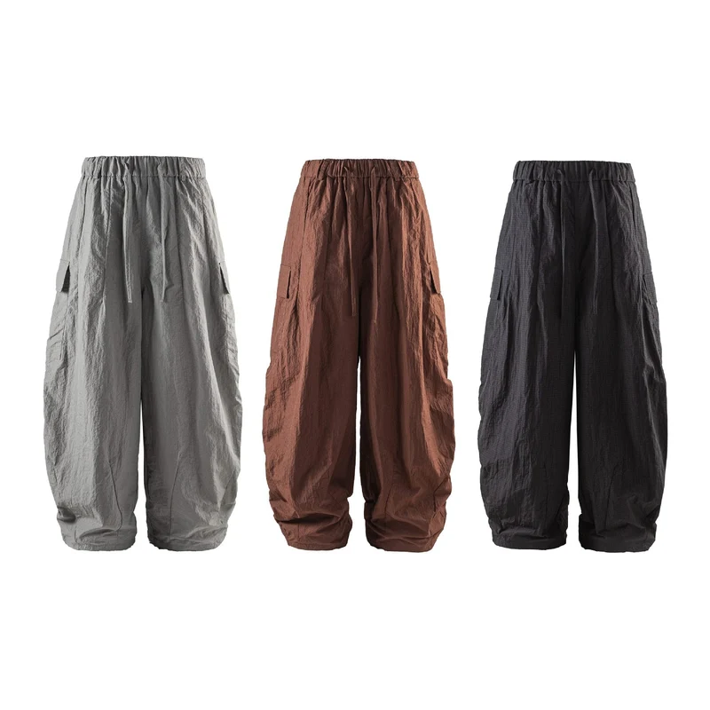 Herren Leichte Crinkle‑Optik Cargo‑Jogginghose mit elastischem Bund und Kordelzug Nord Taschen