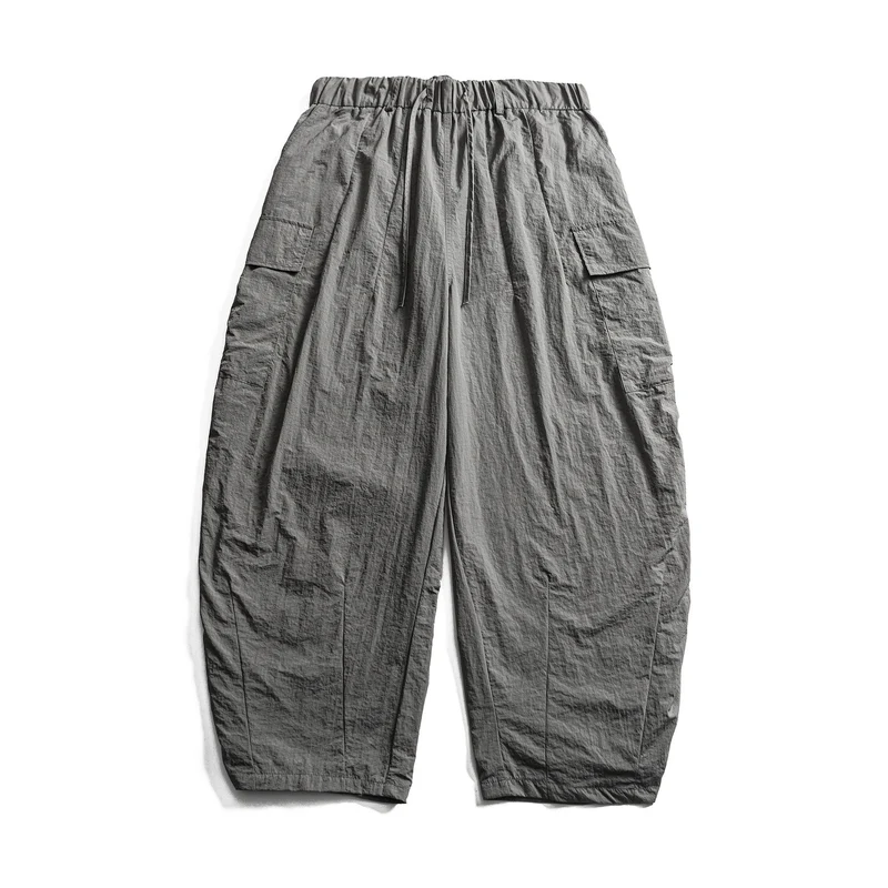 Herren Leichte Crinkle‑Optik Cargo‑Jogginghose mit elastischem Bund und Kordelzug Nord Taschen