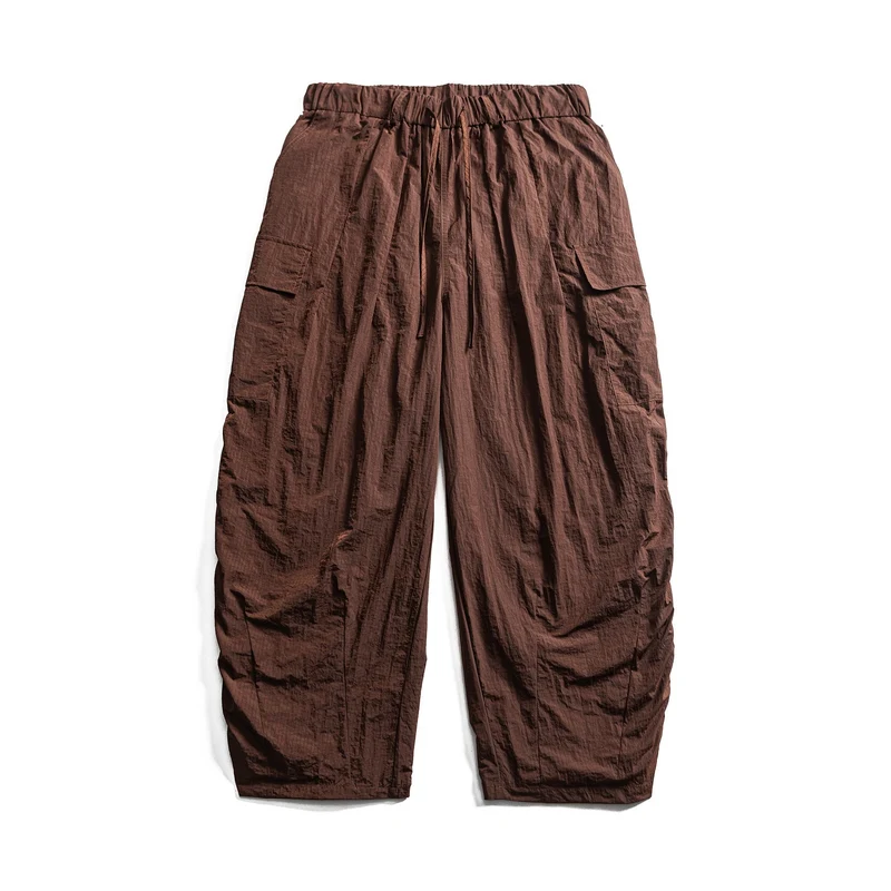 Herren Leichte Crinkle‑Optik Cargo‑Jogginghose mit elastischem Bund und Kordelzug Nord Taschen