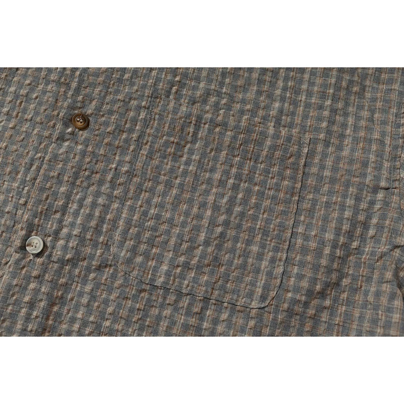 Herren Leichtes Karo-Overshirt aus Baumwollmischung mit geradem Saum und aufgesetzter Brusttasche Nord Taschen