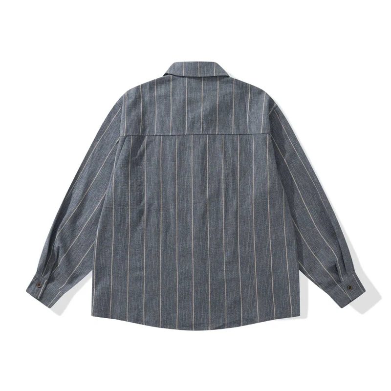 Herren Leichtes Overshirt im Relaxed‑Schnitt mit feiner Streifenstruktur Nord Taschen