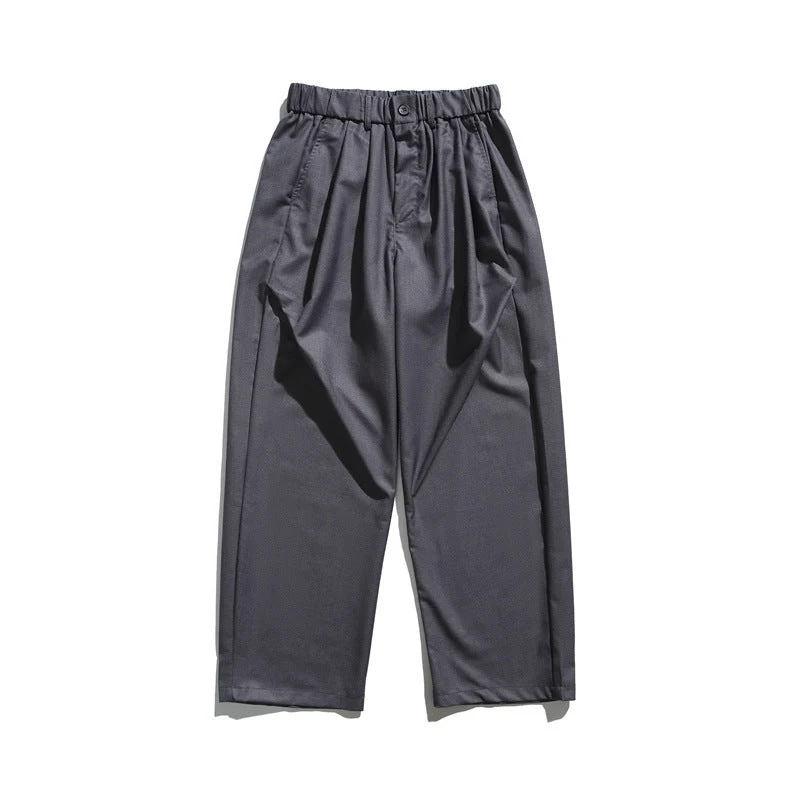 Herren Locker geschnittene Bundfalten-Cropped-Hose mit elastischem Bund und Bügelfalte Nord Taschen