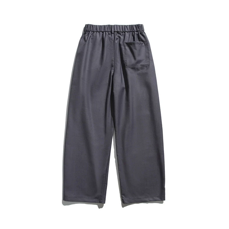 Herren Locker geschnittene Bundfalten-Cropped-Hose mit elastischem Bund und Bügelfalte Nord Taschen