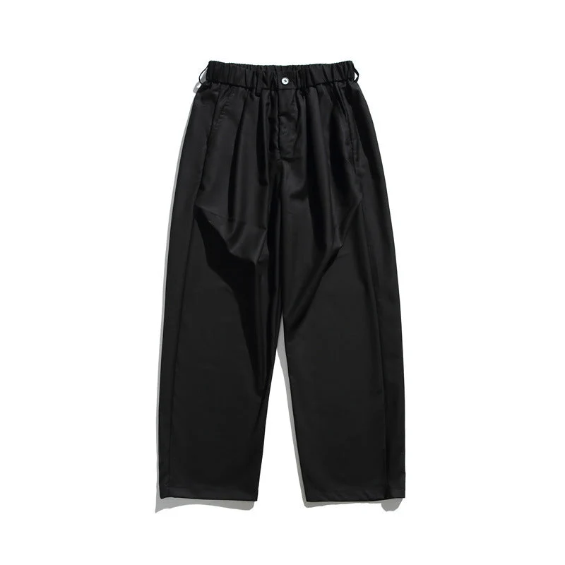 Herren Locker geschnittene Bundfalten-Cropped-Hose mit elastischem Bund und Bügelfalte Nord Taschen