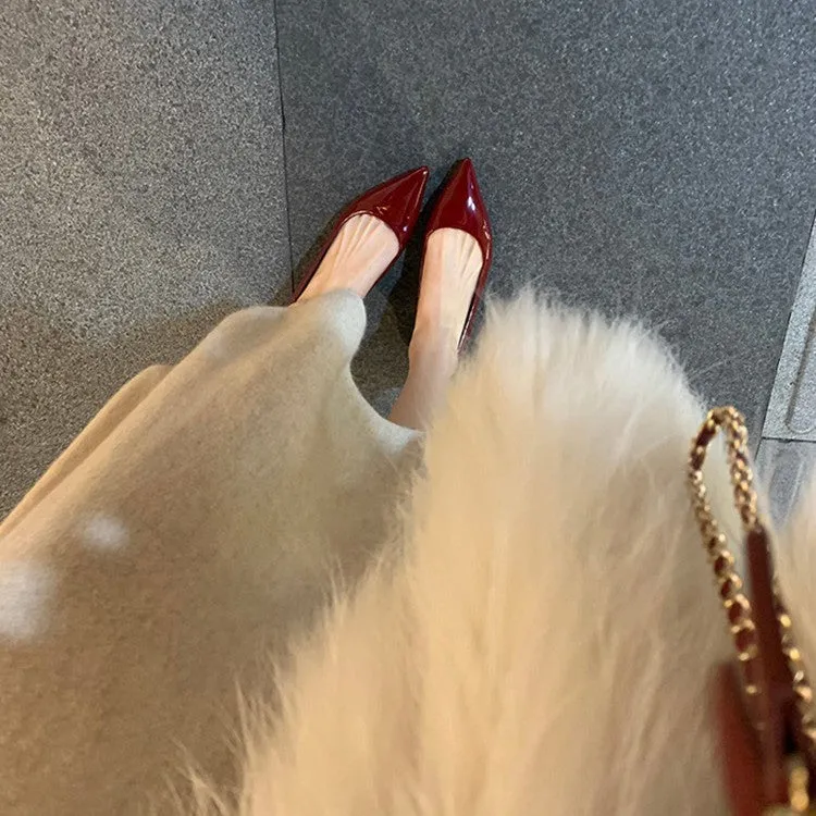 Damen elegante spitze Ballerinas aus hochwertigem Leder