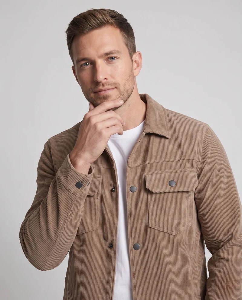 Herren Freizeit Cordjacke mit Brusttaschen Nord Taschen