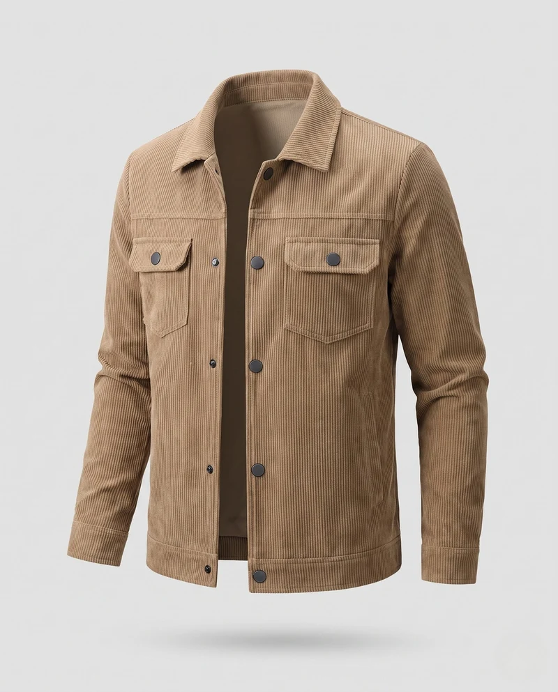 Herren Freizeit Cordjacke mit Brusttaschen Nord Taschen