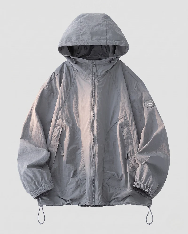 Unisex nan leichte winddichte Kapuzenjacke im Oversize-Schnitt mit verstellbarem Saum Nord Taschen