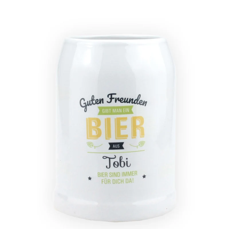 Bierkrug "immer für dich da" mit Wunschnamen