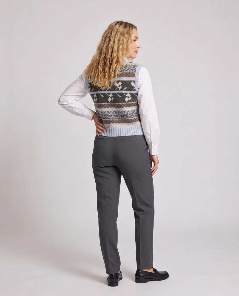 Damen gemustertes Strickweste im norwegischen Look mit weichem Mohair-Effekt Nord Taschen