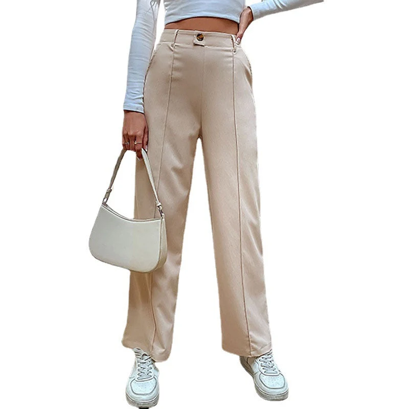 Damen Hochtaillierte Wide‑Leghose mit Bügelfalte und subtiler Anzugoptik Nord Taschen
