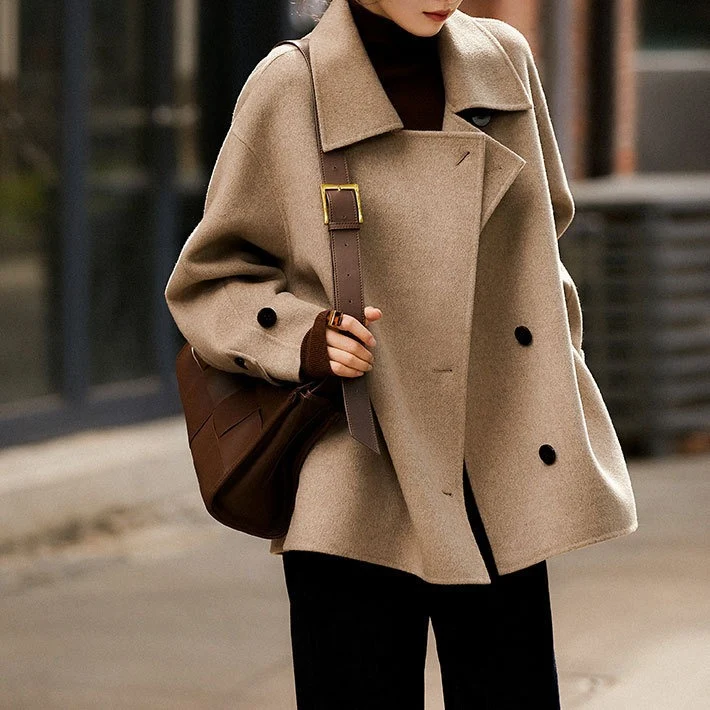 Damen Moderne Wolljacke Nord Taschen