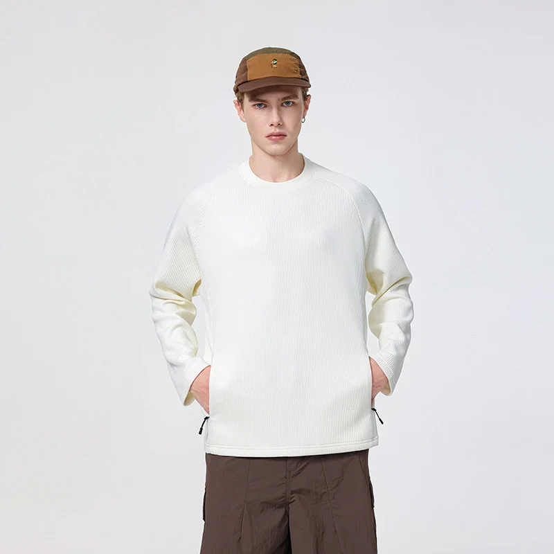 Herren Waffelstruktur-Thermo-Sweatshirt mit Raglanärmeln und Reißverschlusstaschen Nord Taschen