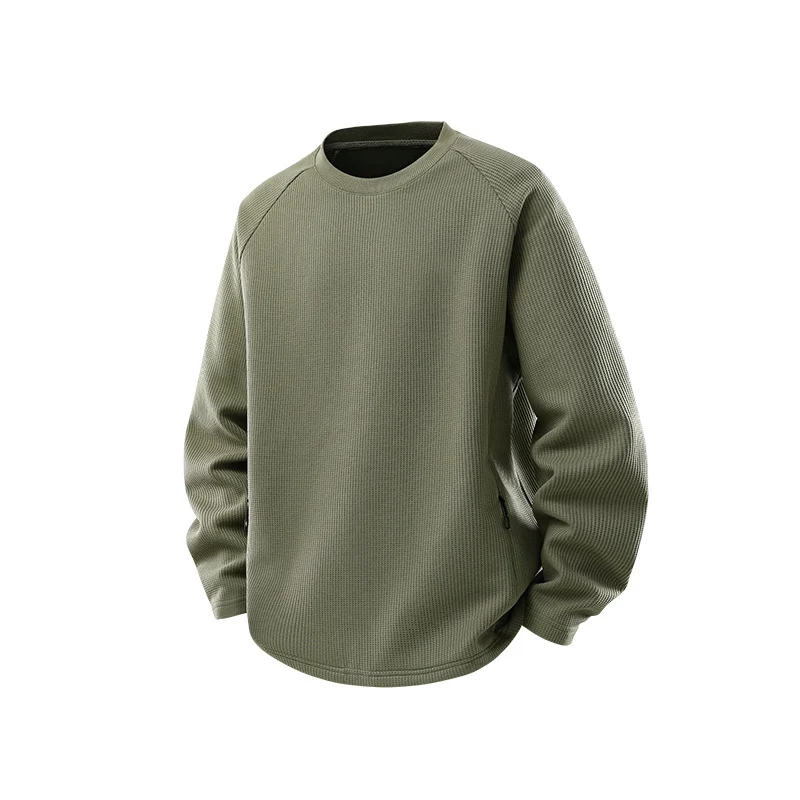 Herren Waffelstruktur-Thermo-Sweatshirt mit Raglanärmeln und Reißverschlusstaschen Nord Taschen