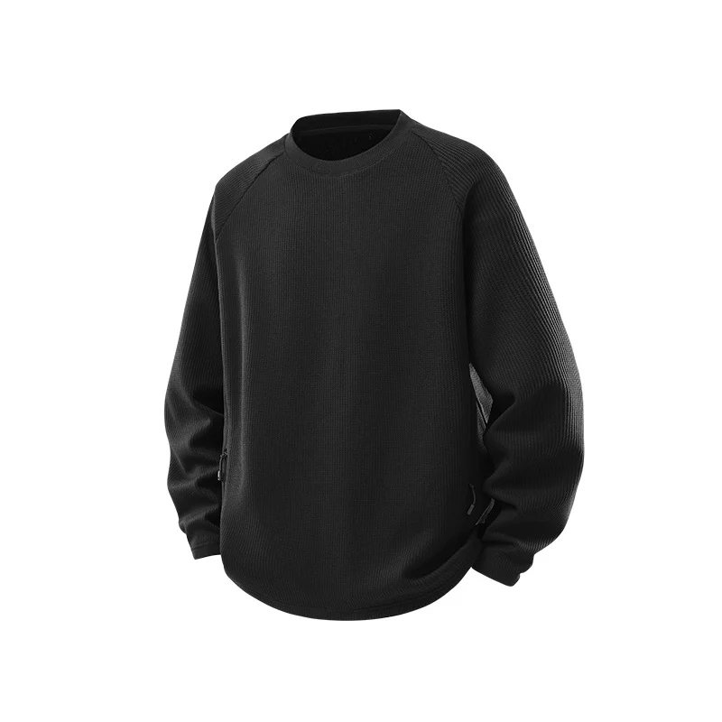 Herren Waffelstruktur-Thermo-Sweatshirt mit Raglanärmeln und Reißverschlusstaschen Nord Taschen