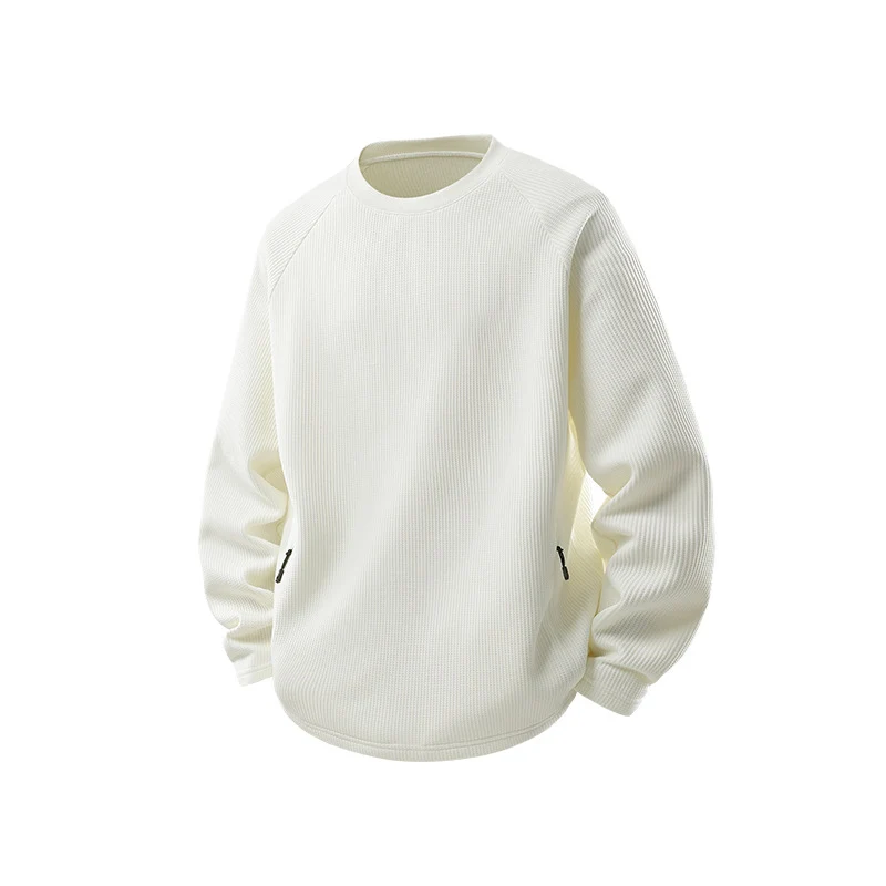 Herren Waffelstruktur-Thermo-Sweatshirt mit Raglanärmeln und Reißverschlusstaschen Nord Taschen