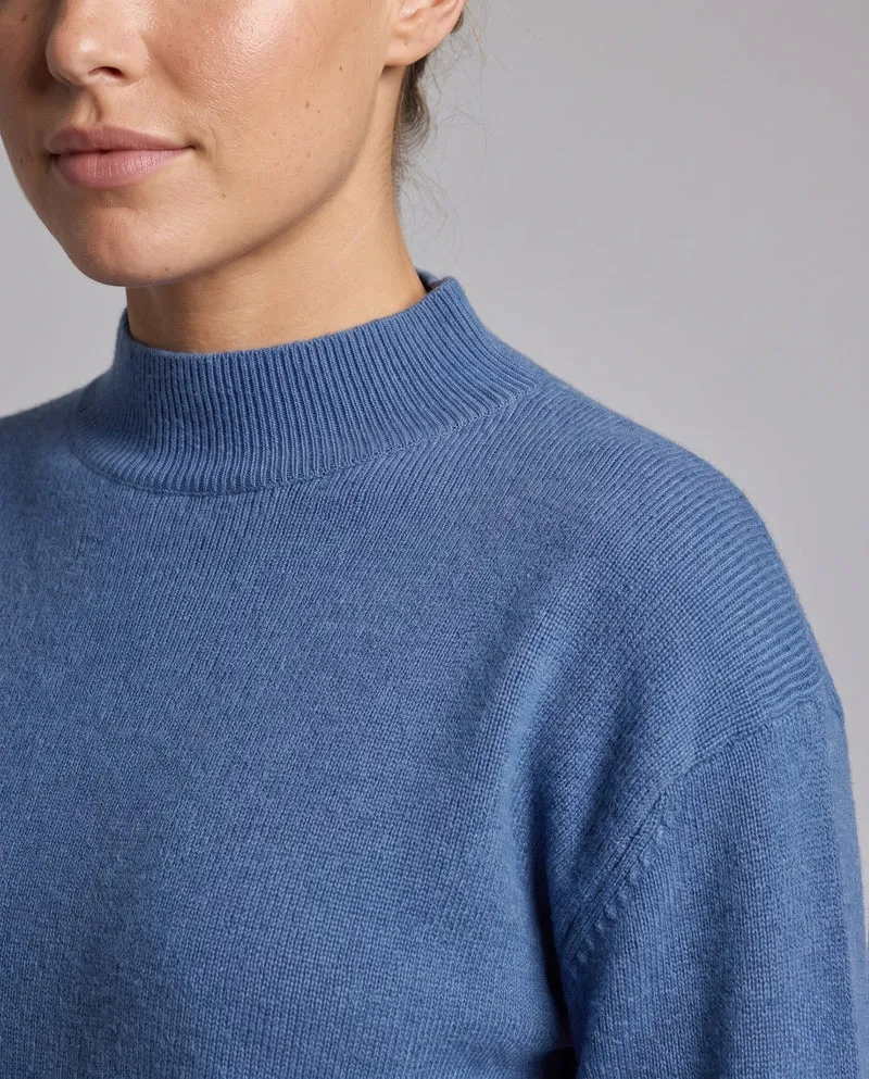 Damen Fitted Feinstrickpullover mit kurzem Stehkragen und Kaschmir-Look Nord Taschen