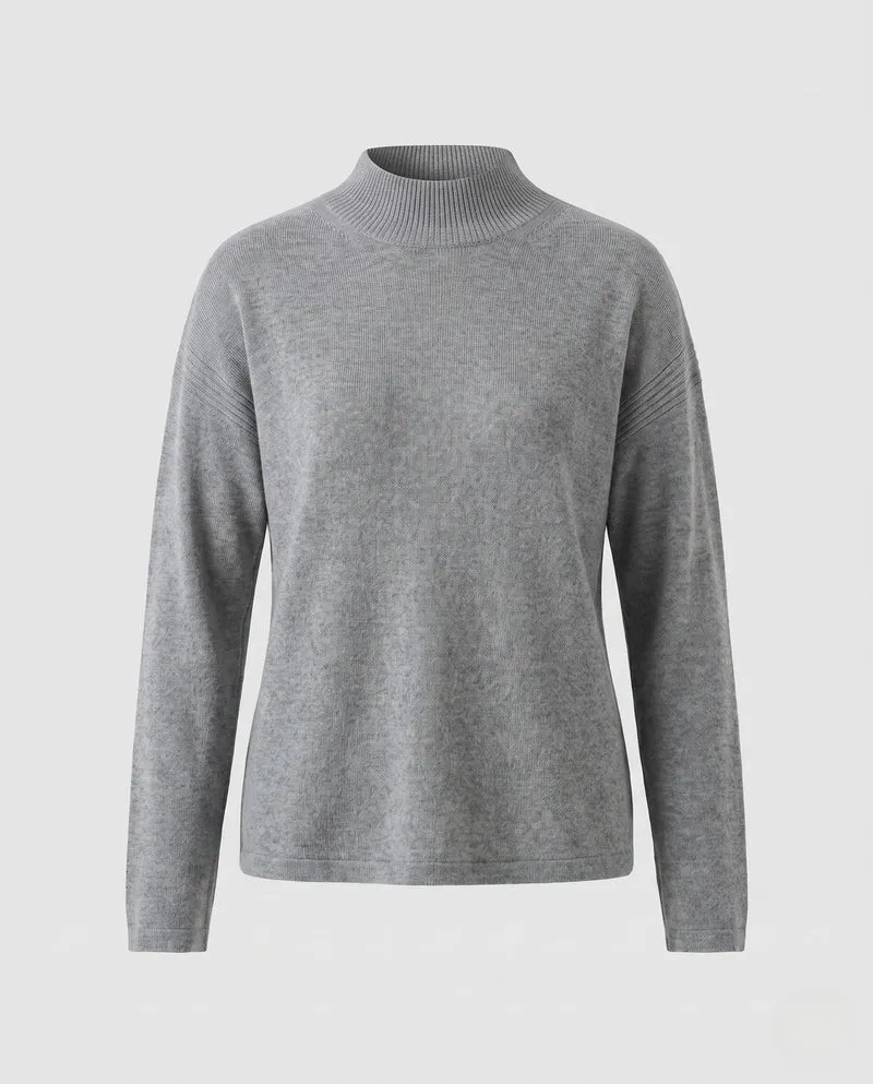 Damen Fitted Feinstrickpullover mit kurzem Stehkragen und Kaschmir-Look Nord Taschen