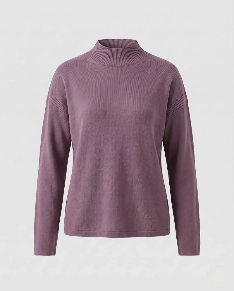 Damen Fitted Feinstrickpullover mit kurzem Stehkragen und Kaschmir-Look Nord Taschen