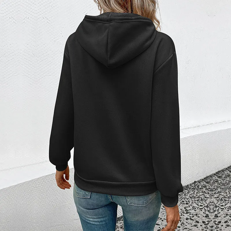 Damen Hoodie mit Halloween-Kürbisprint, Kapuze und Kängurutasche Nord Taschen