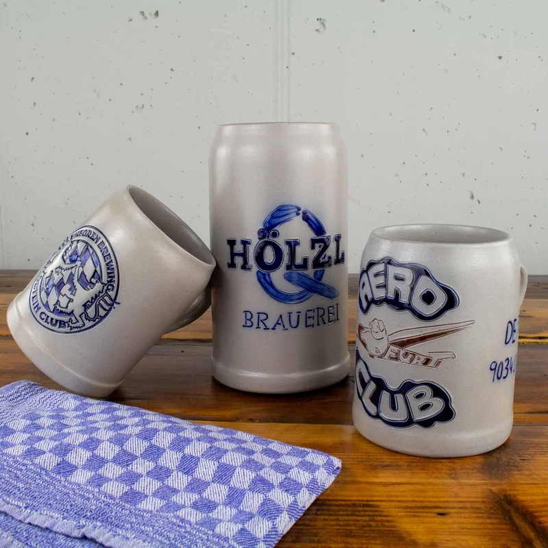 PREMIUM Bierkrug mit Zinndeckel & Prägung