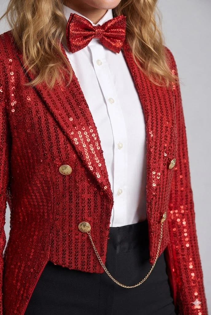Frauen festlichen Glitzer Blazer Nord Taschen