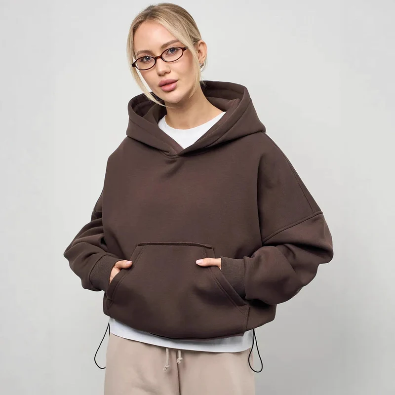 Damen lässiger Oversize-Hoodie mit Kängurutasche und weichem Innenfutter - Vittorelli