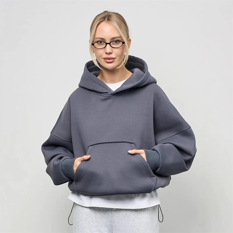 Damen lässiger Oversize-Hoodie mit Kängurutasche und weichem Innenfutter - Vittorelli
