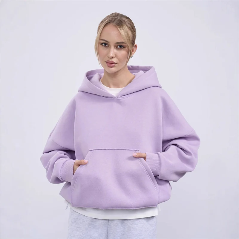 Damen lässiger Oversize-Hoodie mit Kängurutasche und weichem Innenfutter - Vittorelli