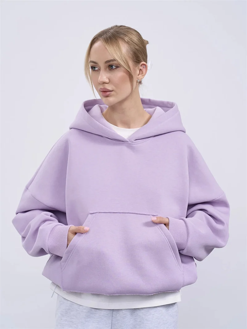 Damen lässiger Oversize-Hoodie mit Kängurutasche und weichem Innenfutter - Vittorelli