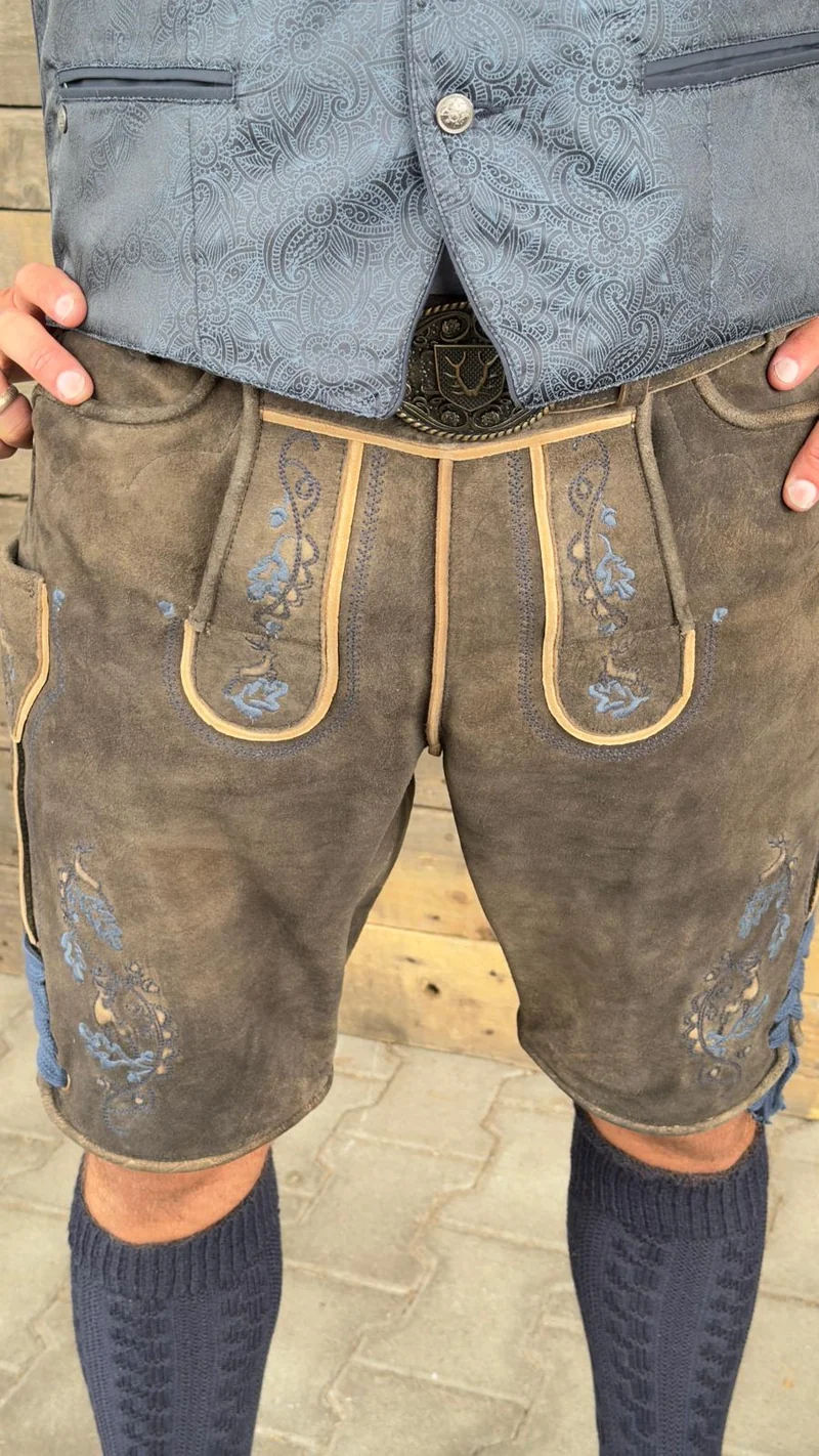 Herren Lederhose VASILI mit Gürtel % - Krüger Buam - 962670-000-0076