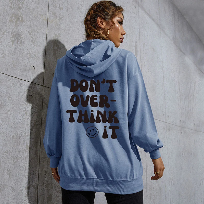 Damen Kapuzenpullover mit Statement-Backprint, Oversize‑Schnitt und gerippten Bündchen Nord Taschen