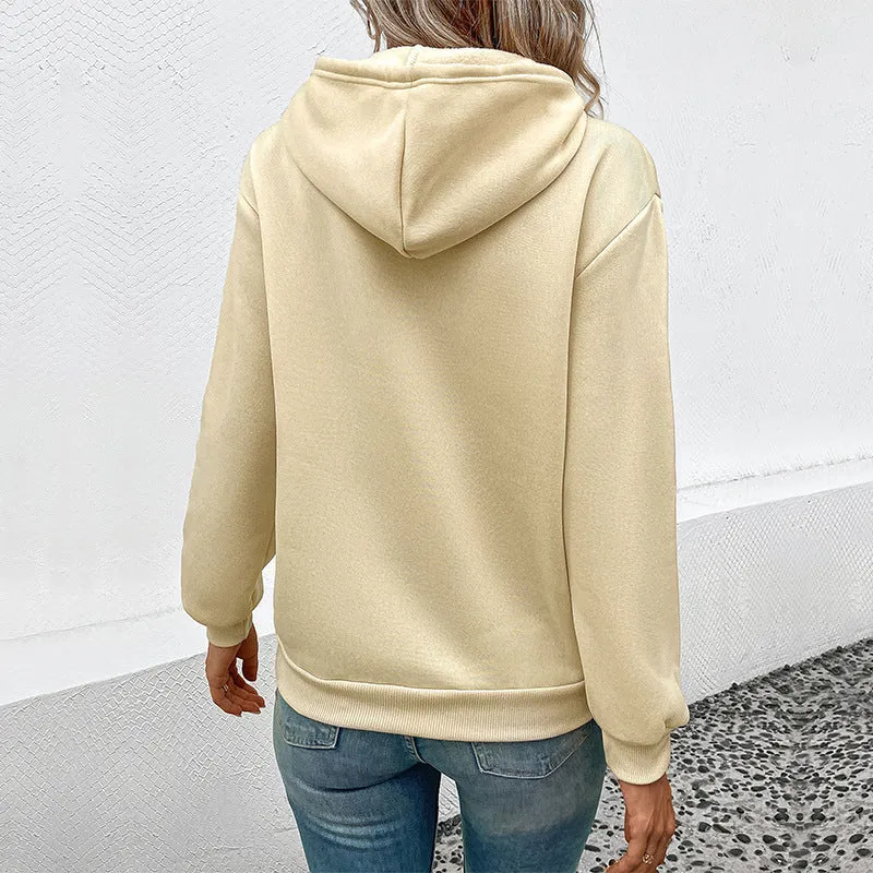 Damen Kapuzensweatshirt mit Leoparden‑Herz‑Print und Kängurutasche Nord Taschen