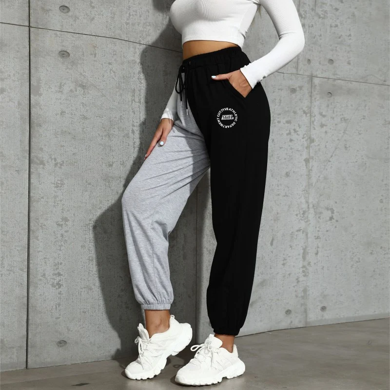 Damen Zweifarbige Jogginghose im Colorblock‑Design mit Tunnelzug und elastischen Bündchen Nord Taschen
