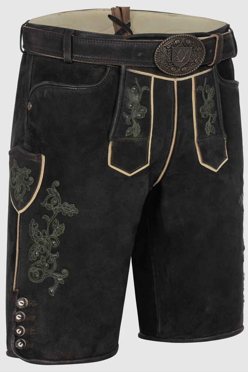 Herren Lederhose CAELIUS % mit Gürtel - Krüger Buam - 963769-000-0076