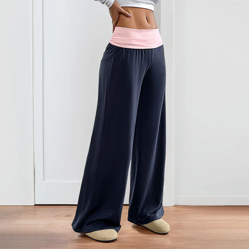 Damen Weite Palazzo‑Yogahose mit umschlagbarem Komfortbund Nord Taschen