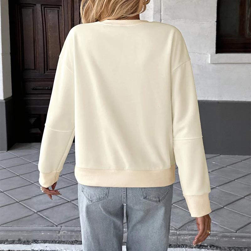 Damen Oversize‑Sweatshirt mit 3D‑Schleifen‑Applikation und Rundhalsausschnitt Nord Taschen