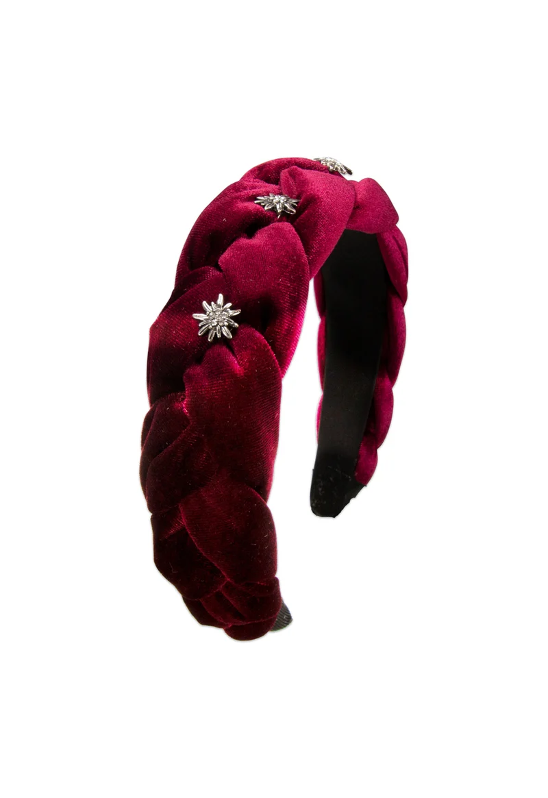 Samt-Haarreif - Flechtoptik - ADV129-000 - verschiedene Farben - Strass- Edelweiss - Alpenflüstern