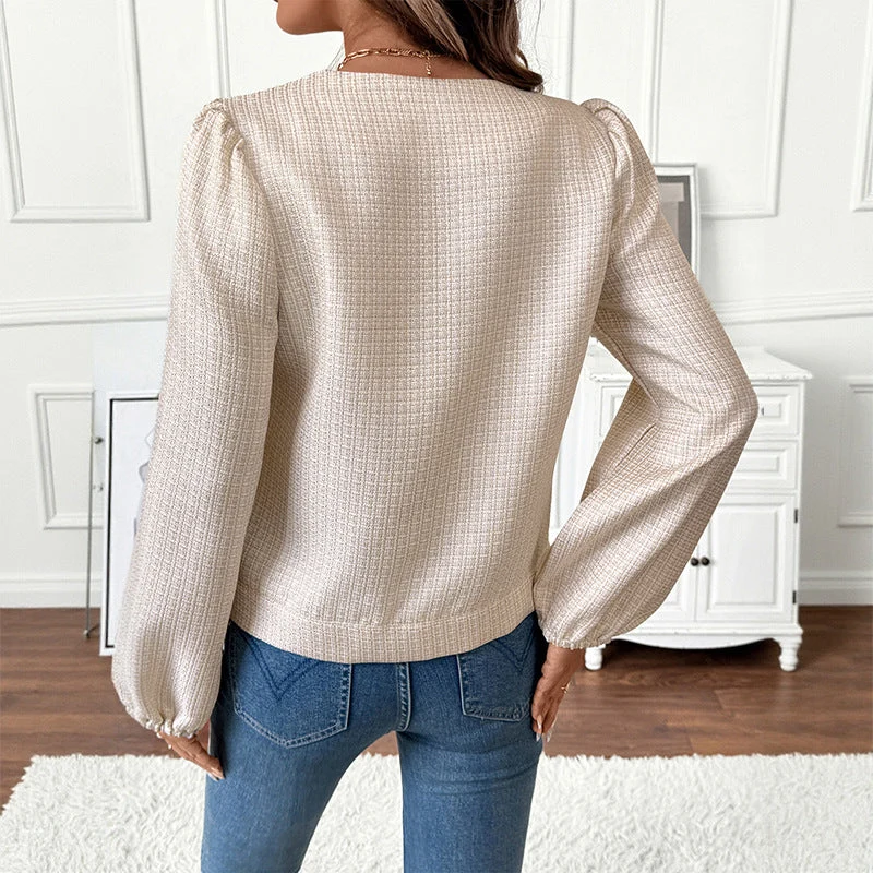 Damen Kurzjacke aus Bouclé‑Struktur mit Rundhals, Pattentaschen & elastischen Bündchen Nord Taschen