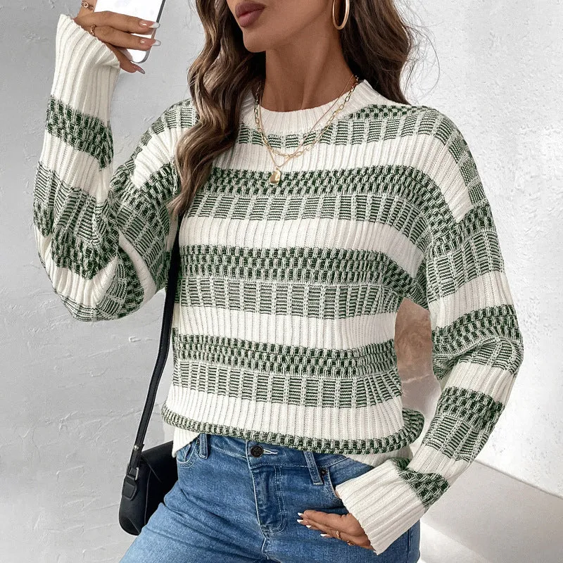 Damen Relaxed-Fit Rippstrickpullover mit Drop-Shoulder und breiten Ärmeln Nord Taschen