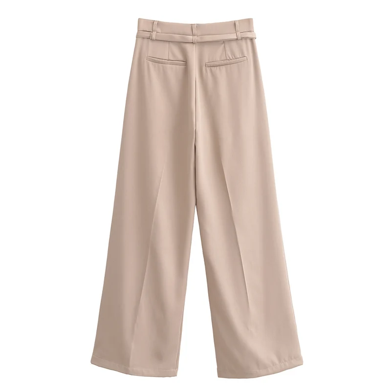 Damen Palazzo-Hose mit Bundfalten, extra weitem Bein und feinem Bindegürtel Nord Taschen