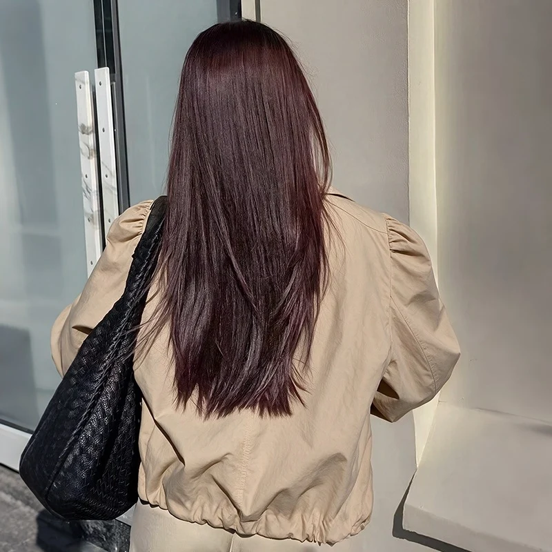 Damen Leichte Kurzjacke mit Ballonärmeln, Puffschultern & Gummizugsaum Nord Taschen