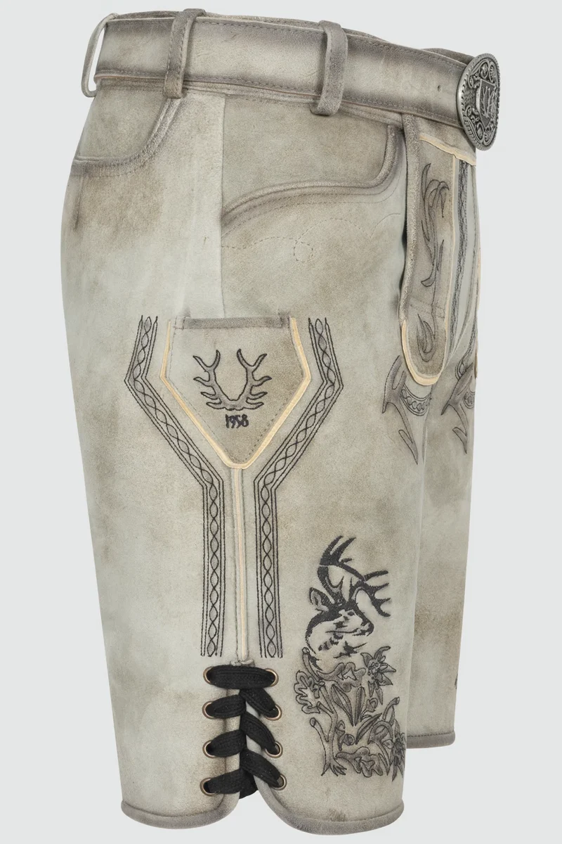 Herren Lederhose KAUI % - mit Gürtel - Krüger Buam - 961568-000-0043