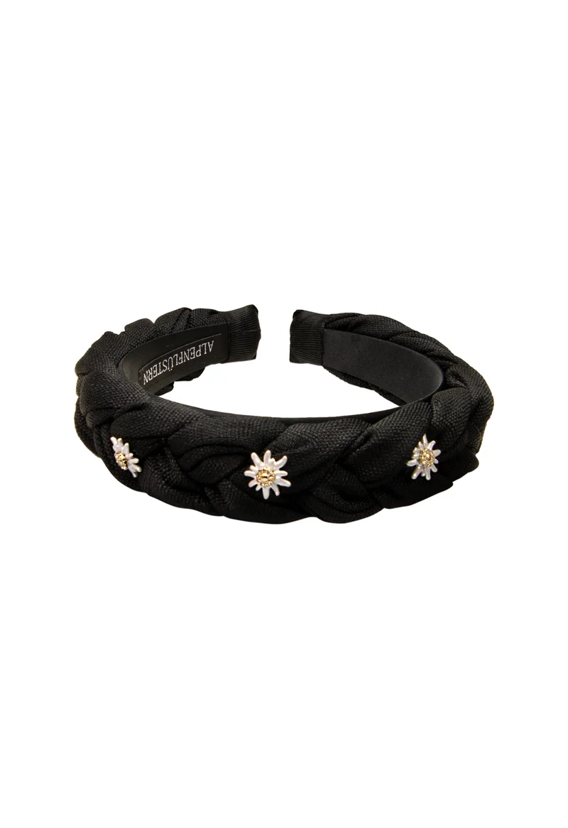Leinen-Haarreif - Flechtoptik - ADV145-000 - verschiedene Farben - Strass- Edelweiss - Alpenflüstern (Kopie)
