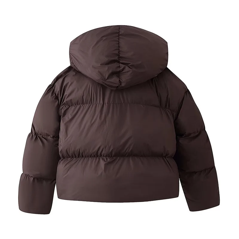 Damen Kurzgeschnittene Steppjacke mit voluminösem Schalkragen und Wattierung Nord Taschen
