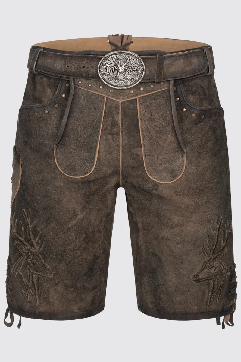 Herren Lederhose MATZE % - Trachtenhose - Krüger Buam - Camouflage - 961764-000-0776