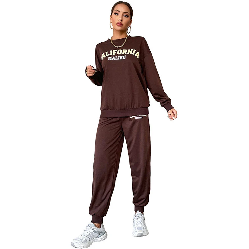 Damen Lässiges Sweatset im College‑Look mit Oversize‑Sweatshirt und Jogginghose Nord Taschen