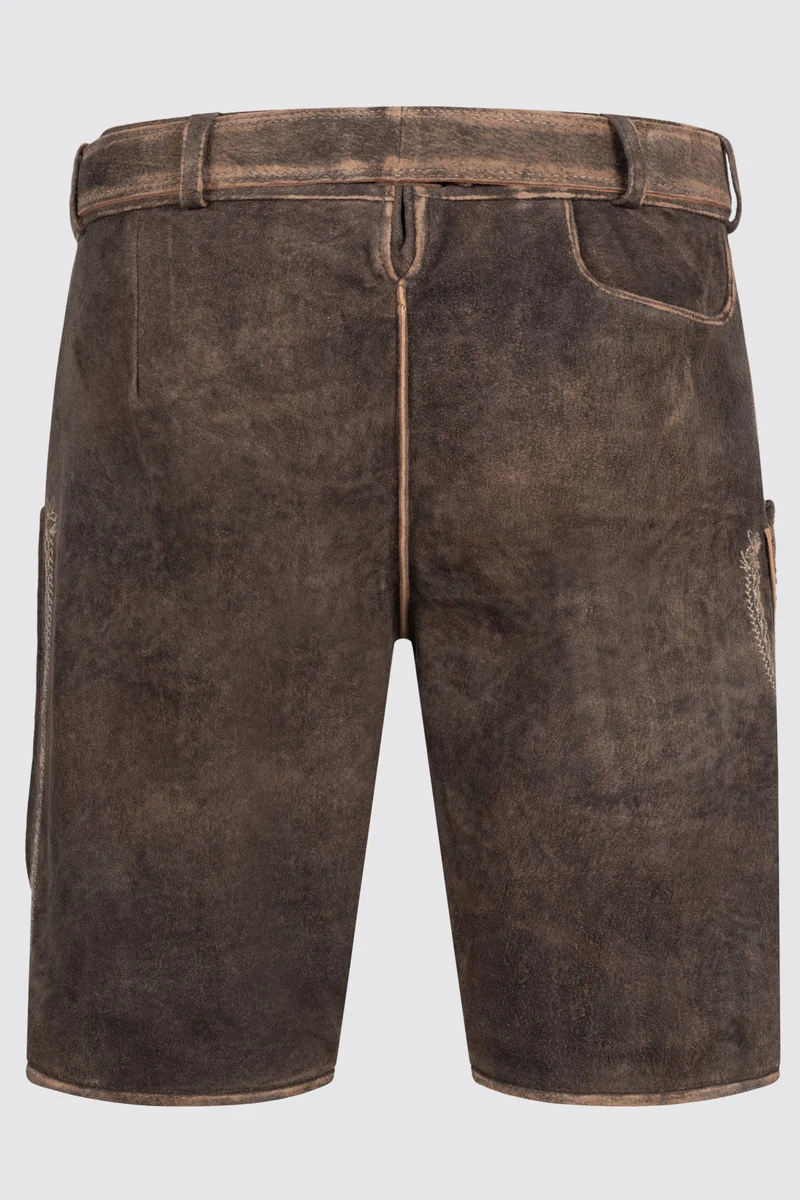 Herren Lederhose - ANTONIO % - Trachtenhose - Krüger Buam - mit Gürtel - 965566-000-0076