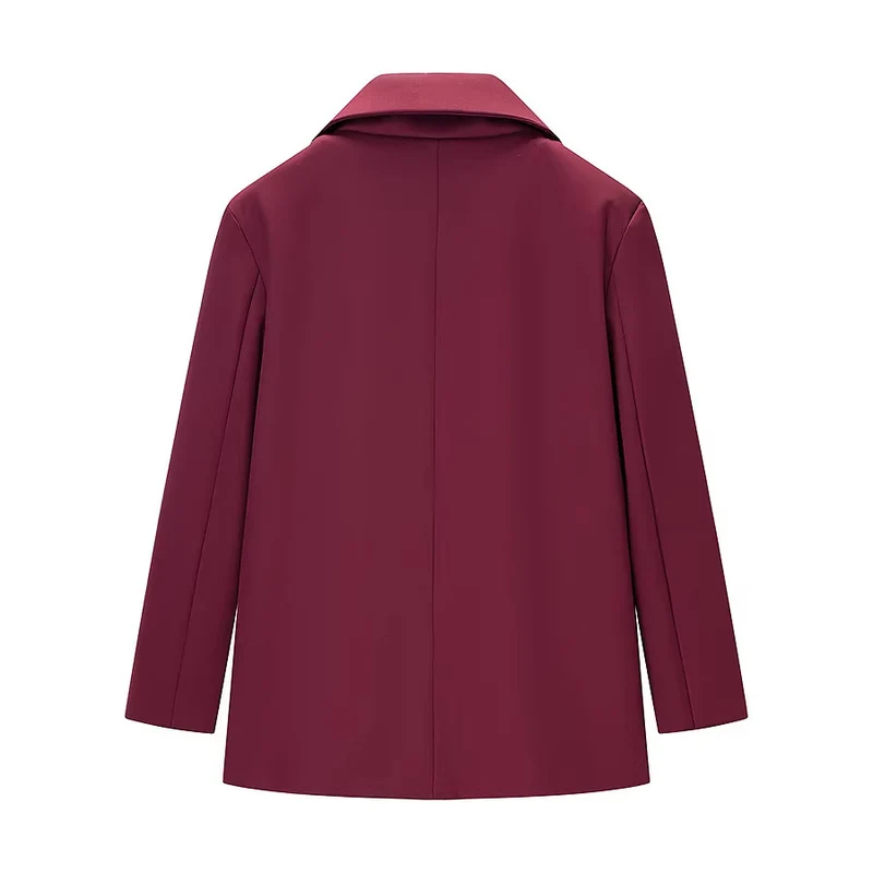 Damen Legerer Ein-Knopf-Blazer mit Reverskragen, Pattentaschen und Satinfutter Nord Taschen